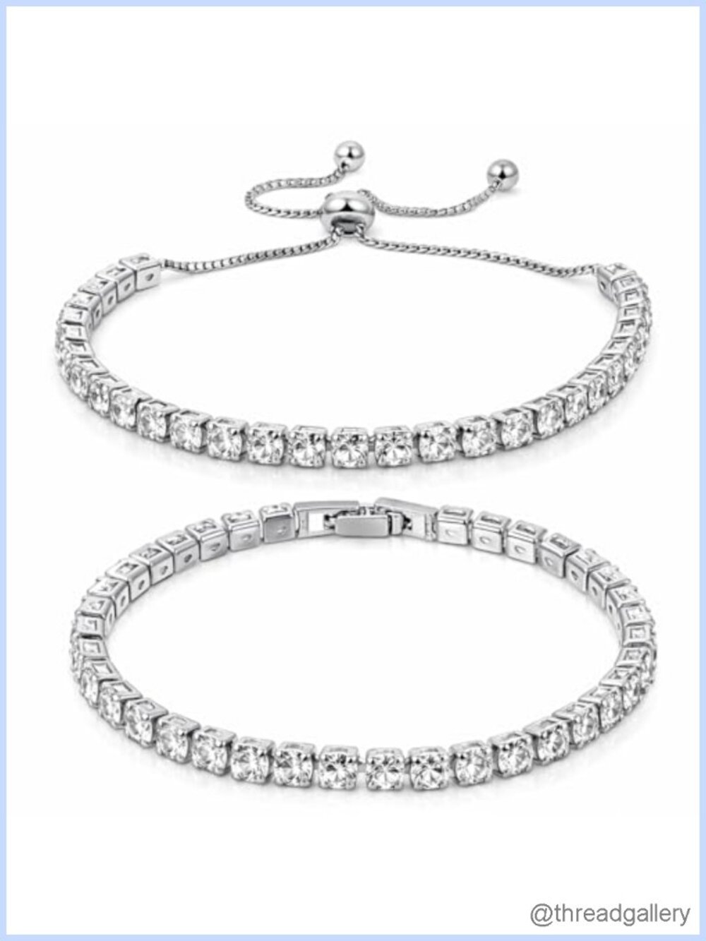 4 Pc Tennis Bracelet Set Cubic Zirconia Copper Adjustable 6.69 in